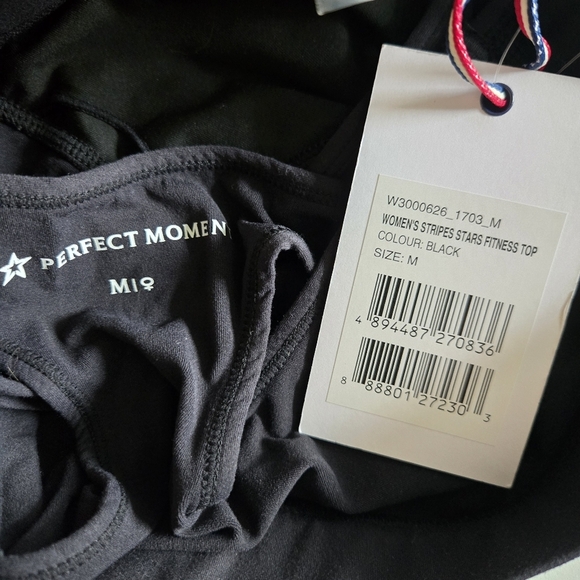 New Perfect Moment Stripes Stars Black/White Sports Bra Medium NWT - Picture 11 of 11